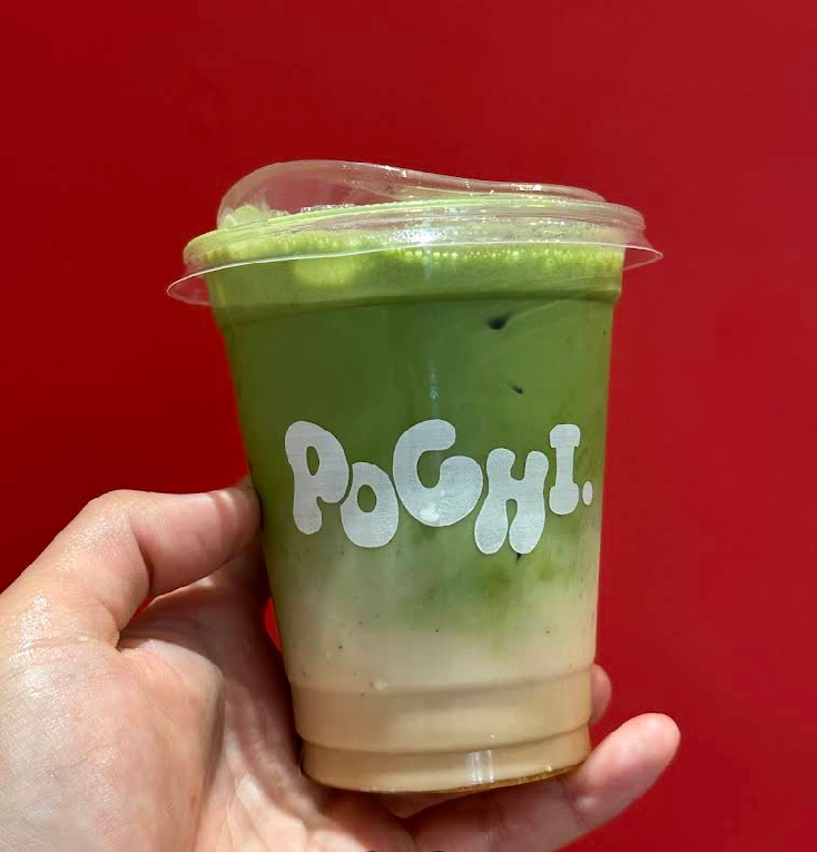 Pochi cafe Instagram post — matcha and Japanese sandos in Bali