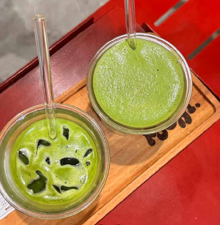 Pochi cafe Instagram post — matcha and Japanese sandos in Bali