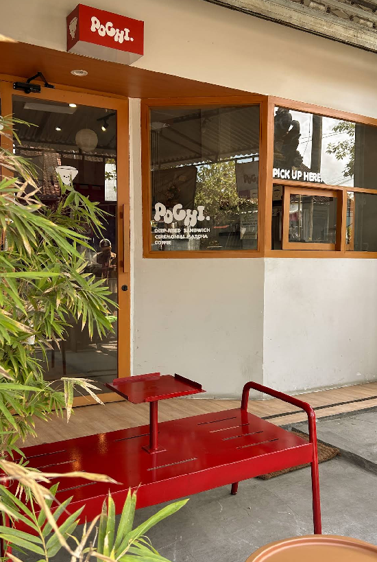 Pochi cafe Instagram post — matcha and Japanese sandos in Bali